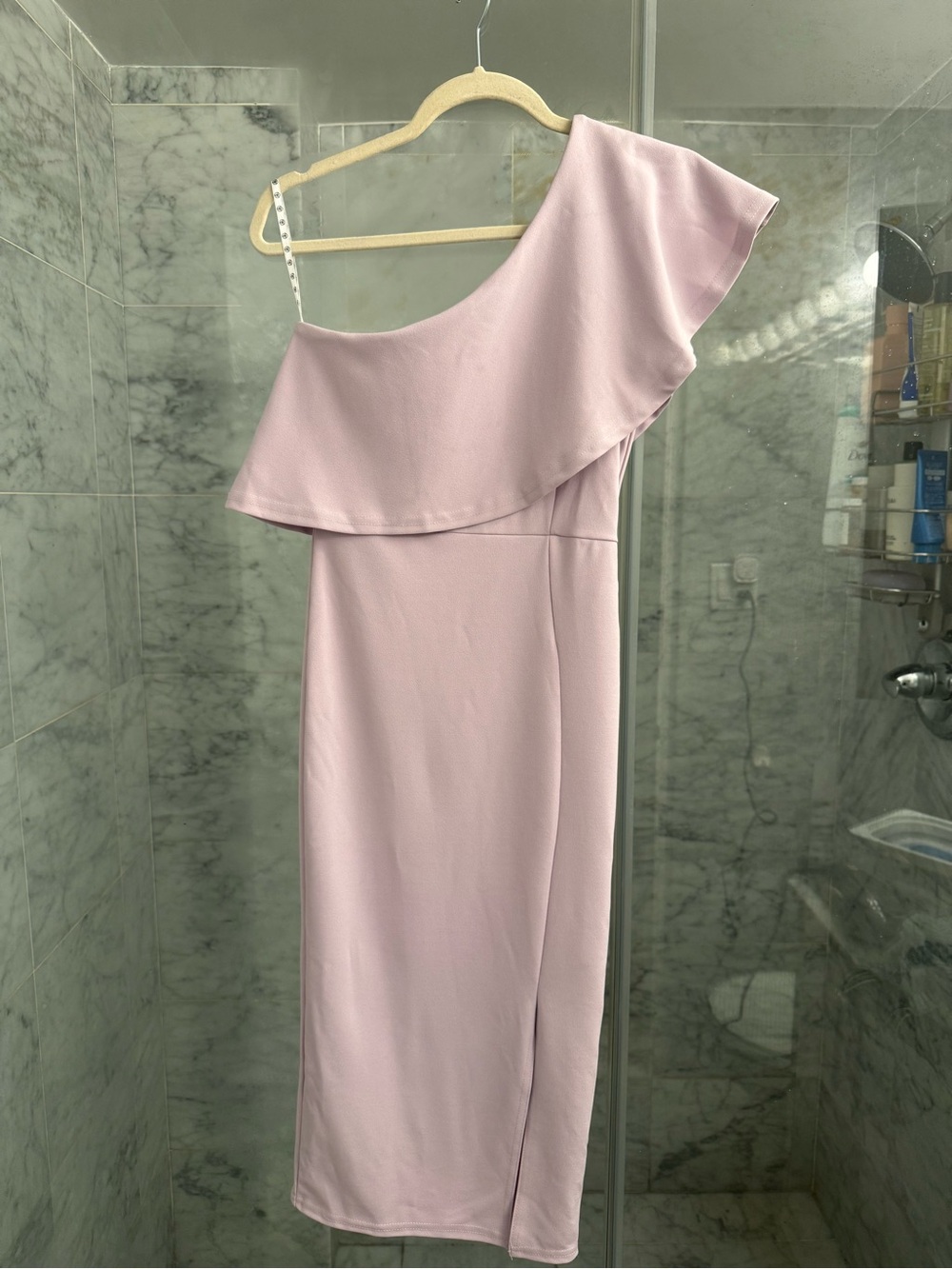 NWT One-Shoulder Light Purple Midi Dress